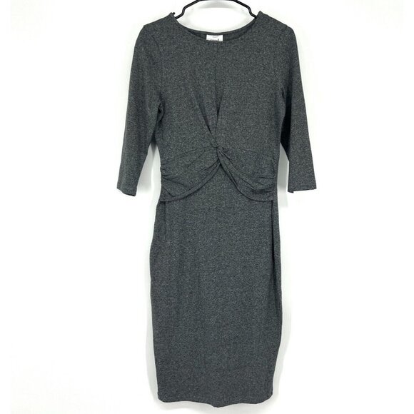Seed Heritage Dress Gray Twist Front Stretch 3/4 Sleeve NWT - Picture 1 of 9